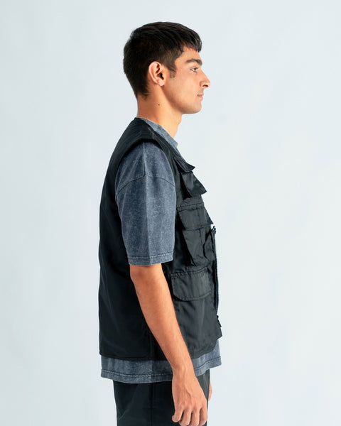 Black Parachute Utility Vest- UNISEX