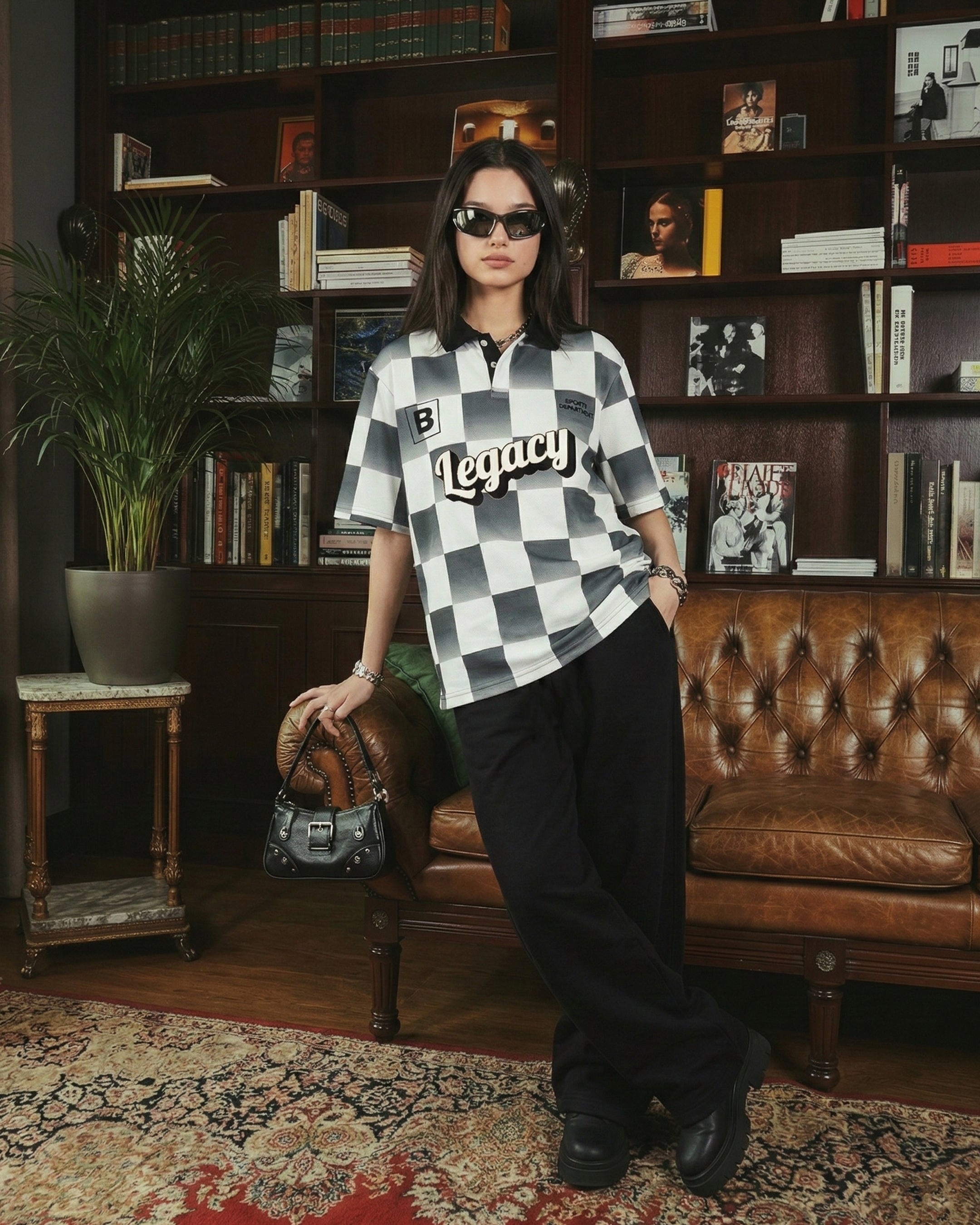 THE LEGACY CHECK JERSEY- UNISEX POLO Main image