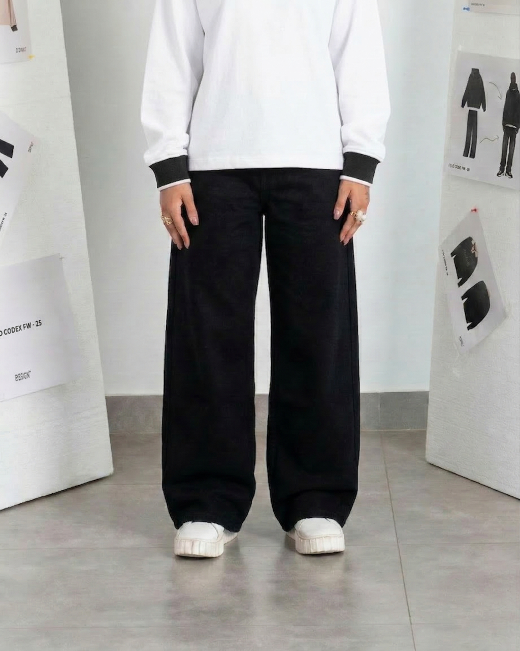 Pitch Black Denim - Loose Fit - UNISEX