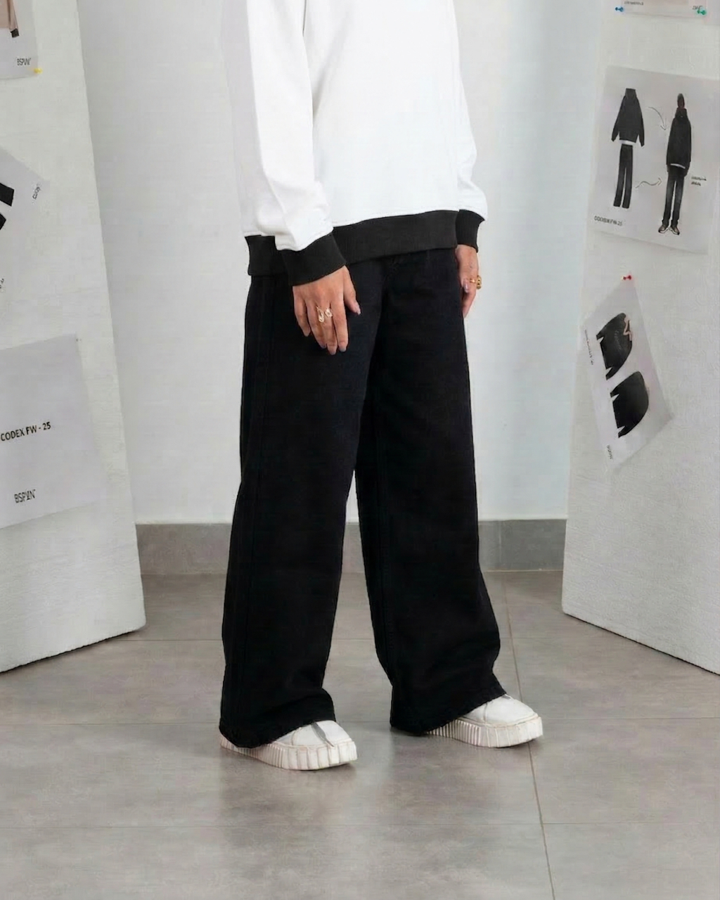 Pitch Black Denim - Loose Fit - UNISEX