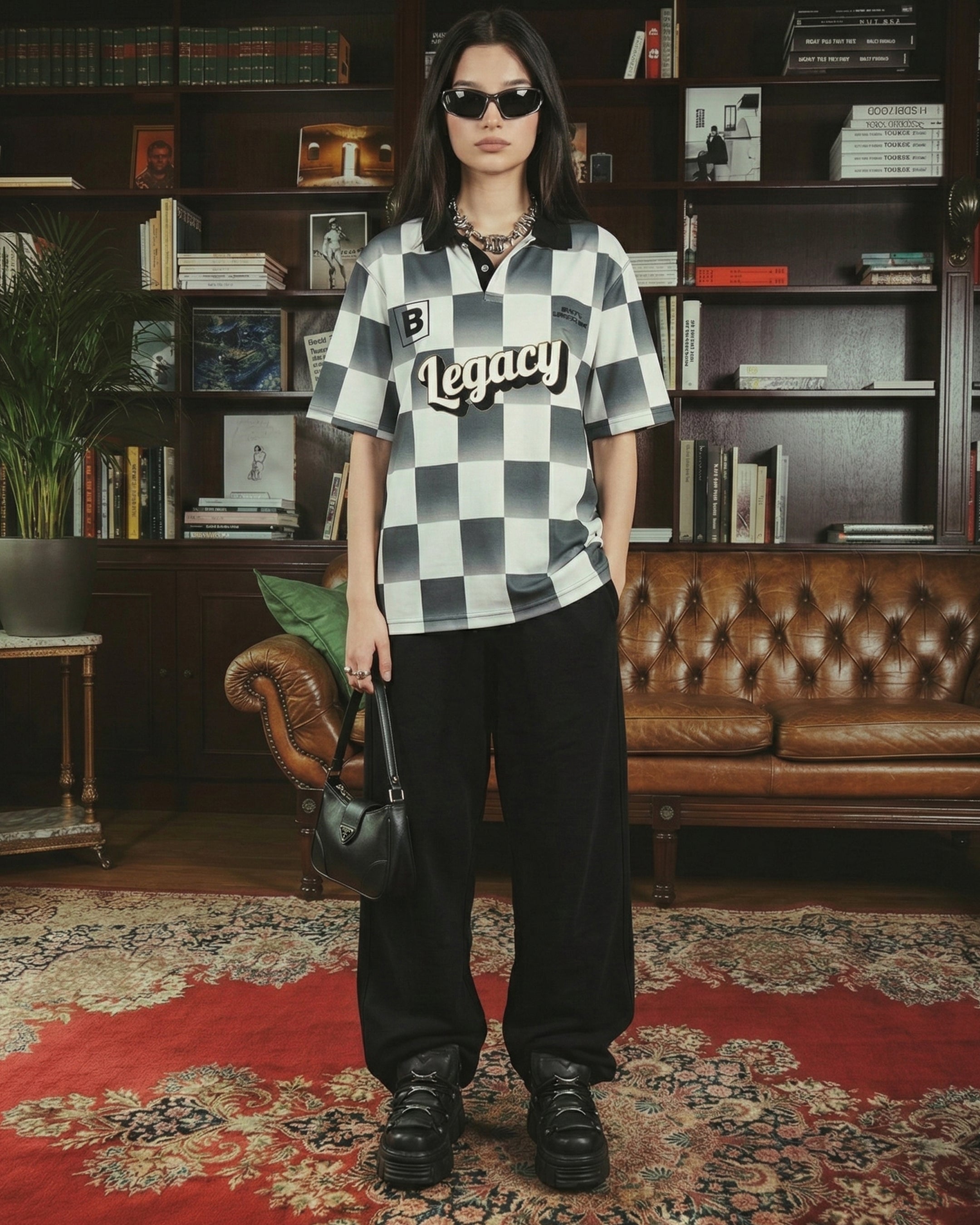 THE LEGACY CHECK JERSEY- UNISEX POLO Secondary image
