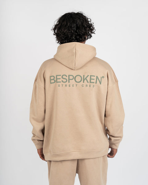 Oversized Beige Hoodie with 3D Print- UNISEX