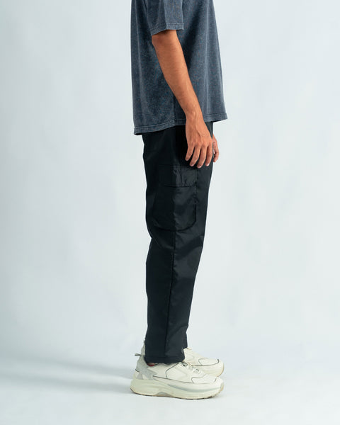 Black Parachute Cargo Trouser - Relaxed Fit- UNISEX