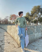 Oversized Pistachio Sweatshirt - Lightweight- UNISEX