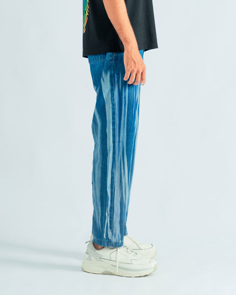 Denim White Streak Trouser - Relaxed Fit- UNISEX