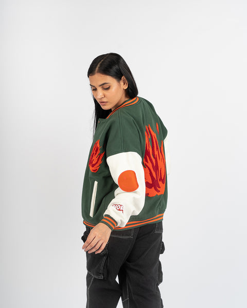 The Fiery Baseball Jacket- UNISEX