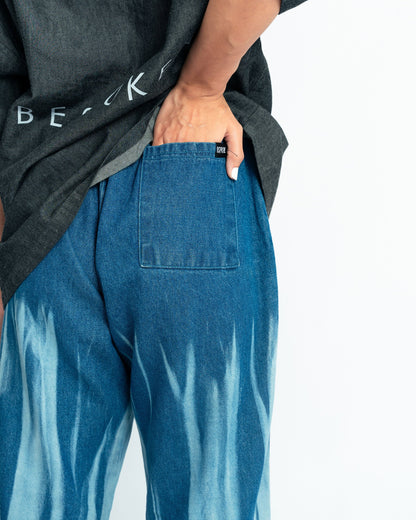 Denim White Streak Trouser - Relaxed Fit- UNISEX