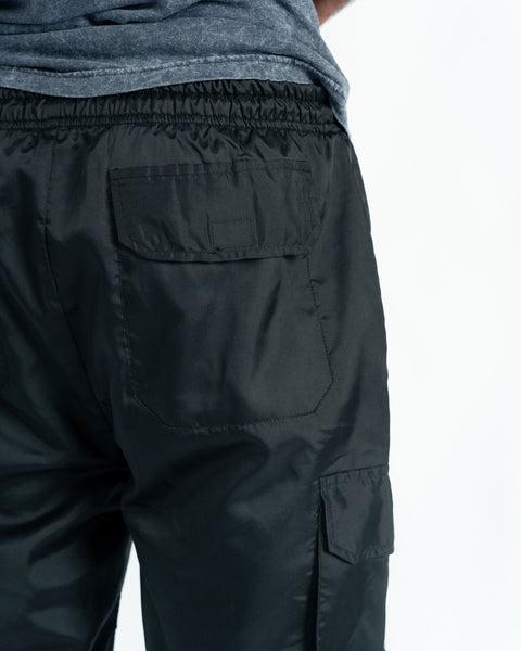 Black Parachute Cargo Trouser - Relaxed Fit- UNISEX