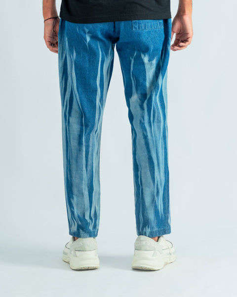 Denim White Streak Trouser - Relaxed Fit- UNISEX