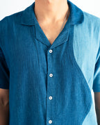 Two Tone Denim Cuban Shirt- UNISEX