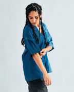 Two Tone Denim Cuban Shirt- UNISEX