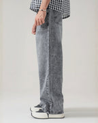 THE GLITCH GREY LOOSE ACID DENIM