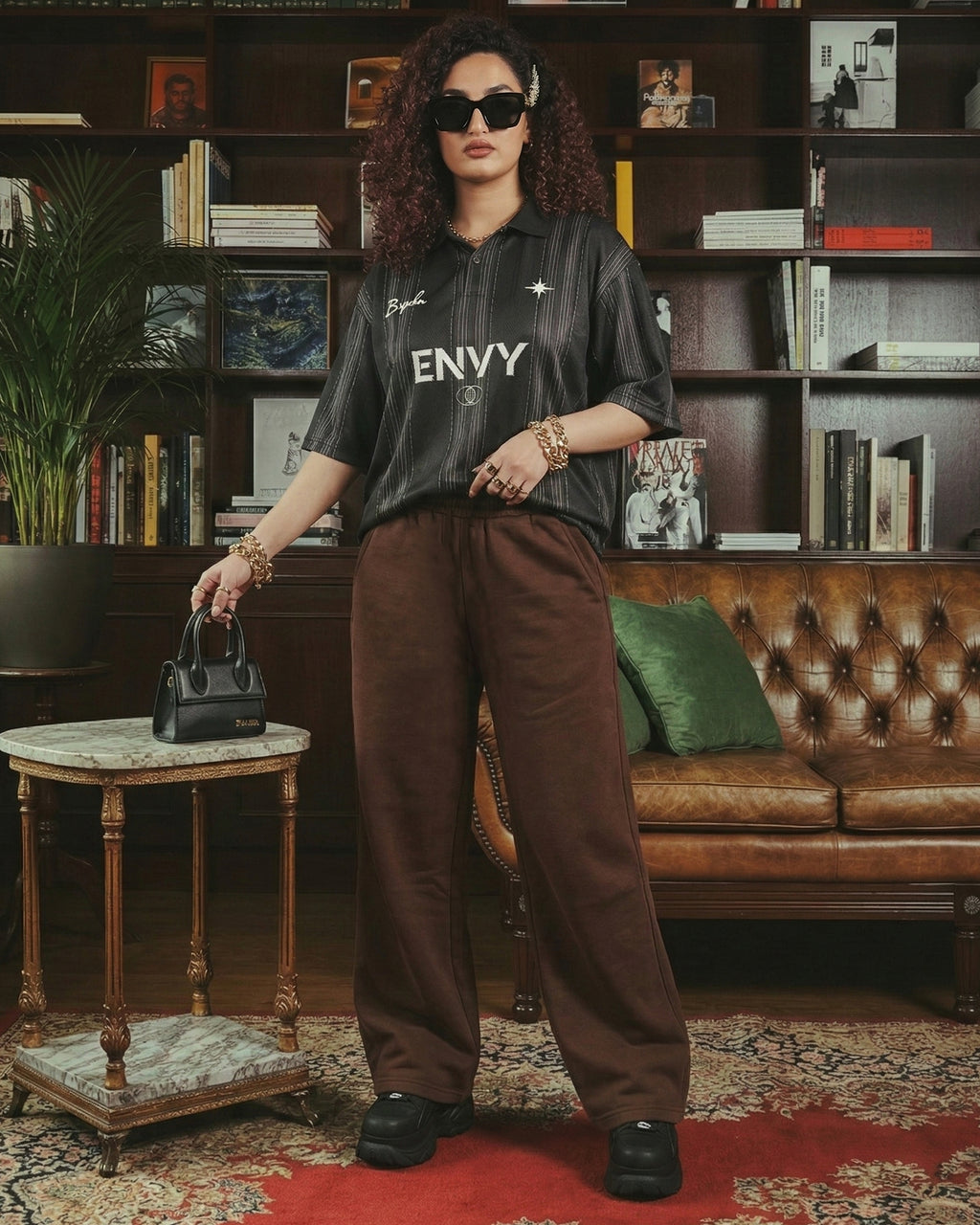 THE URBAN WIDE-LEG TROUSERS BROWN - UNISEX