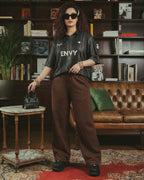 THE URBAN WIDE-LEG TROUSERS BROWN - UNISEX