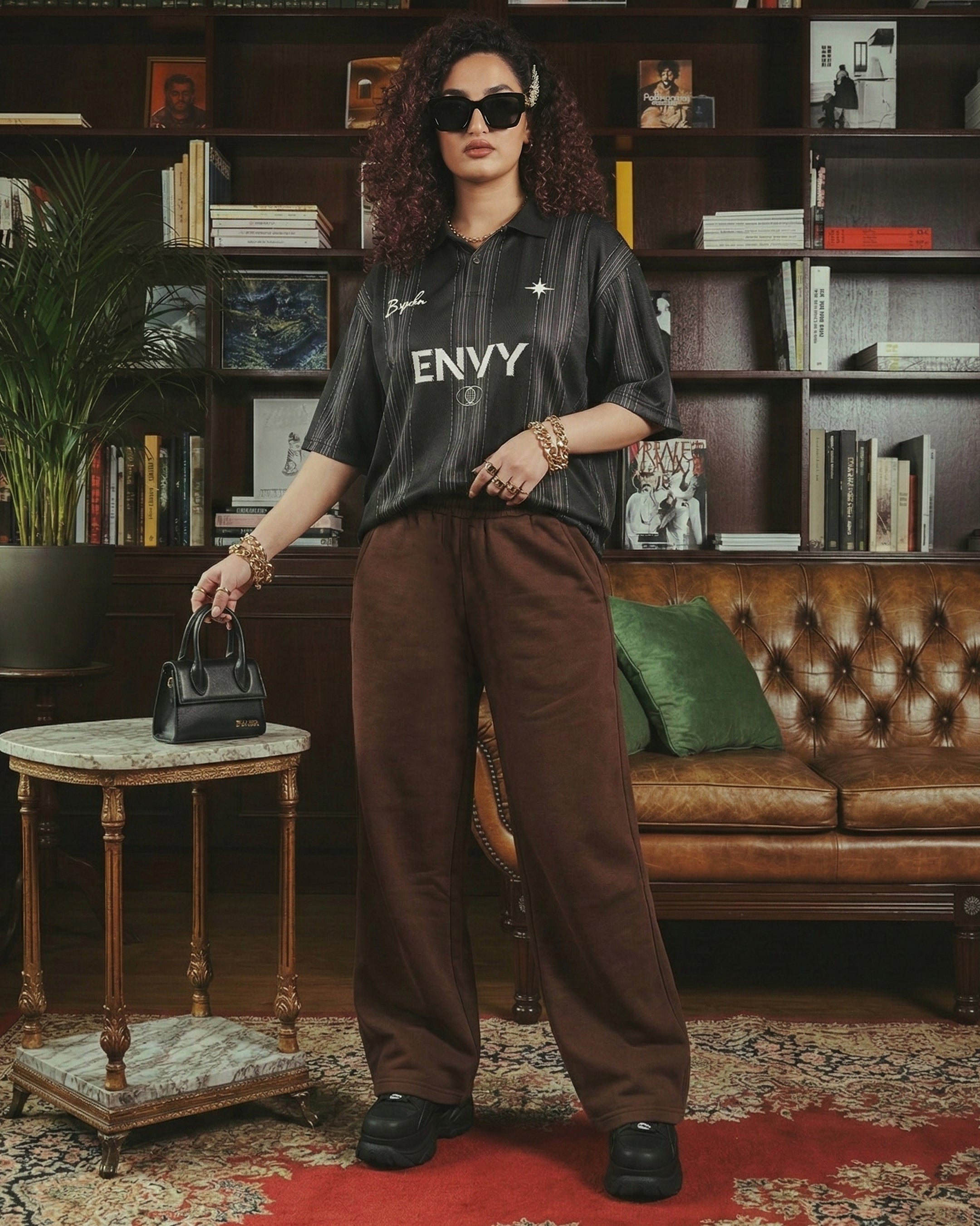 THE URBAN WIDE-LEG TROUSERS BROWN - UNISEX
