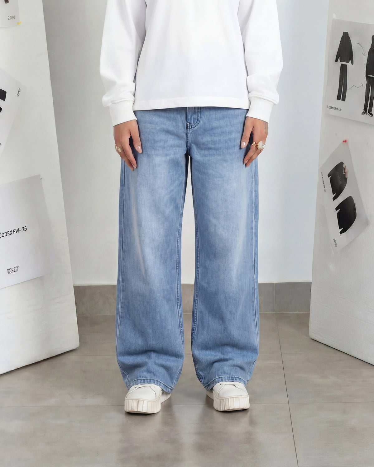 Ice-Blue Baggy Denim - Loose Fit - UNISEX