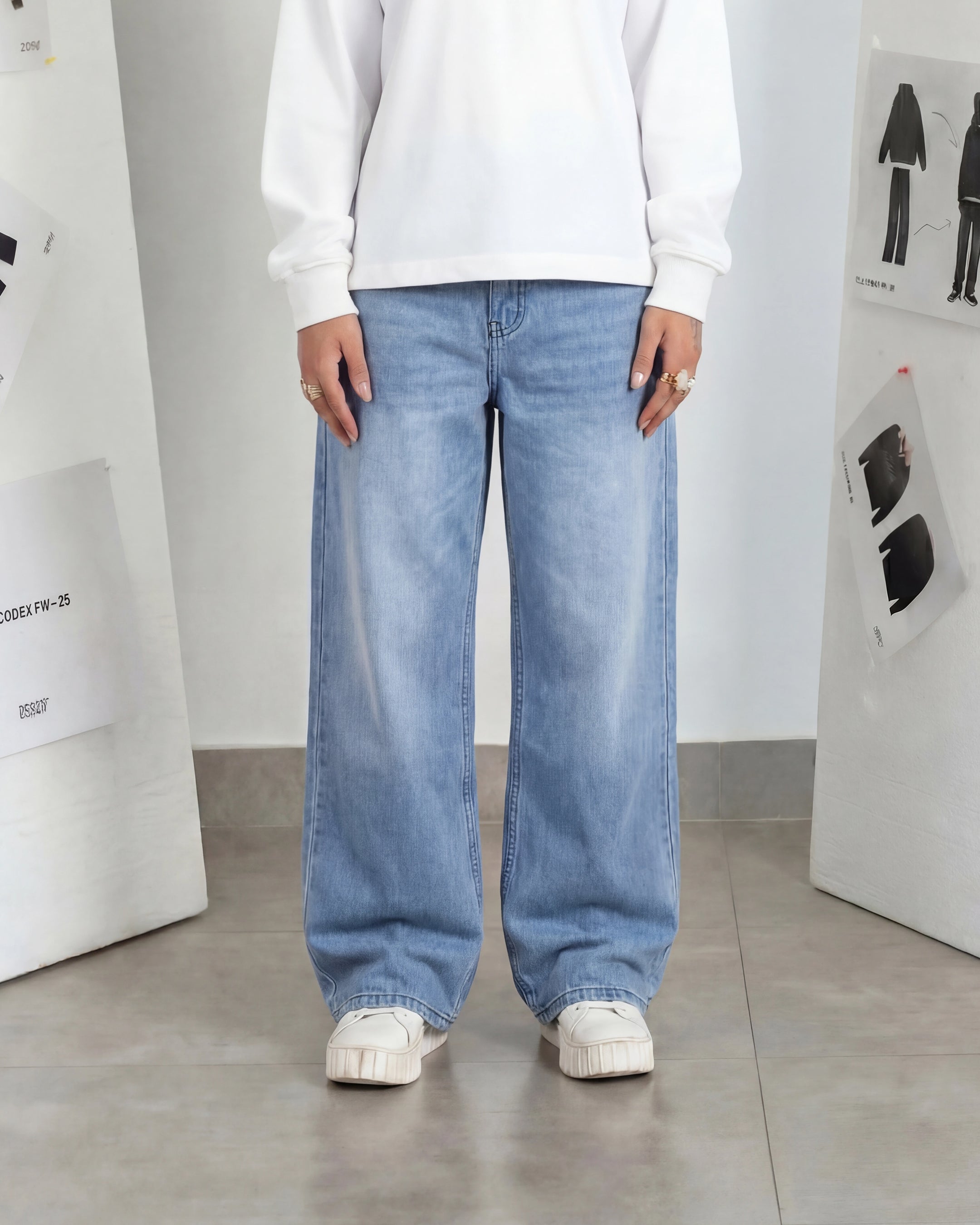 Ice-Blue Baggy Denim - Loose Fit - UNISEX