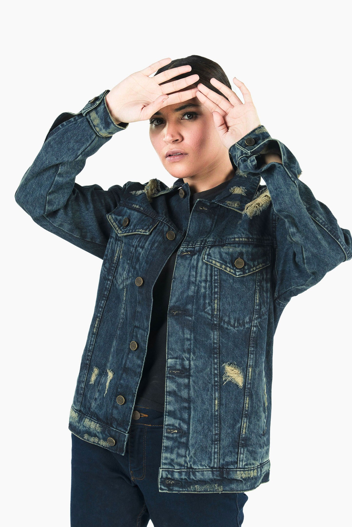 DARK DISTRESSED JACKET-UNISEX