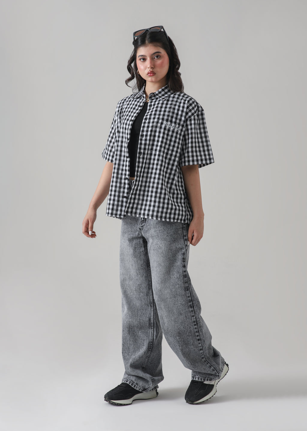 The Glitch Grey Loose Acid Denim