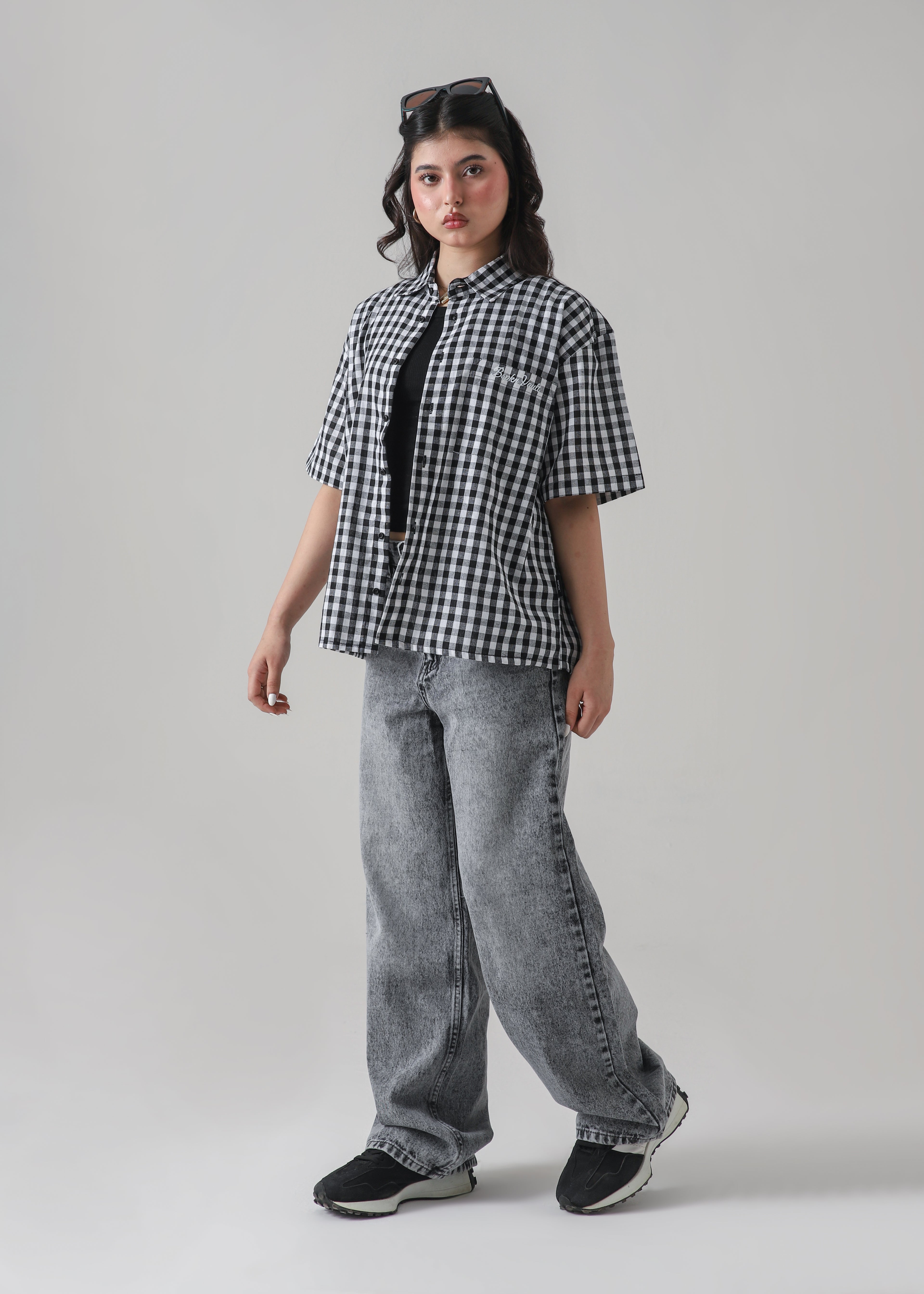 The Glitch Grey Loose Acid Denim