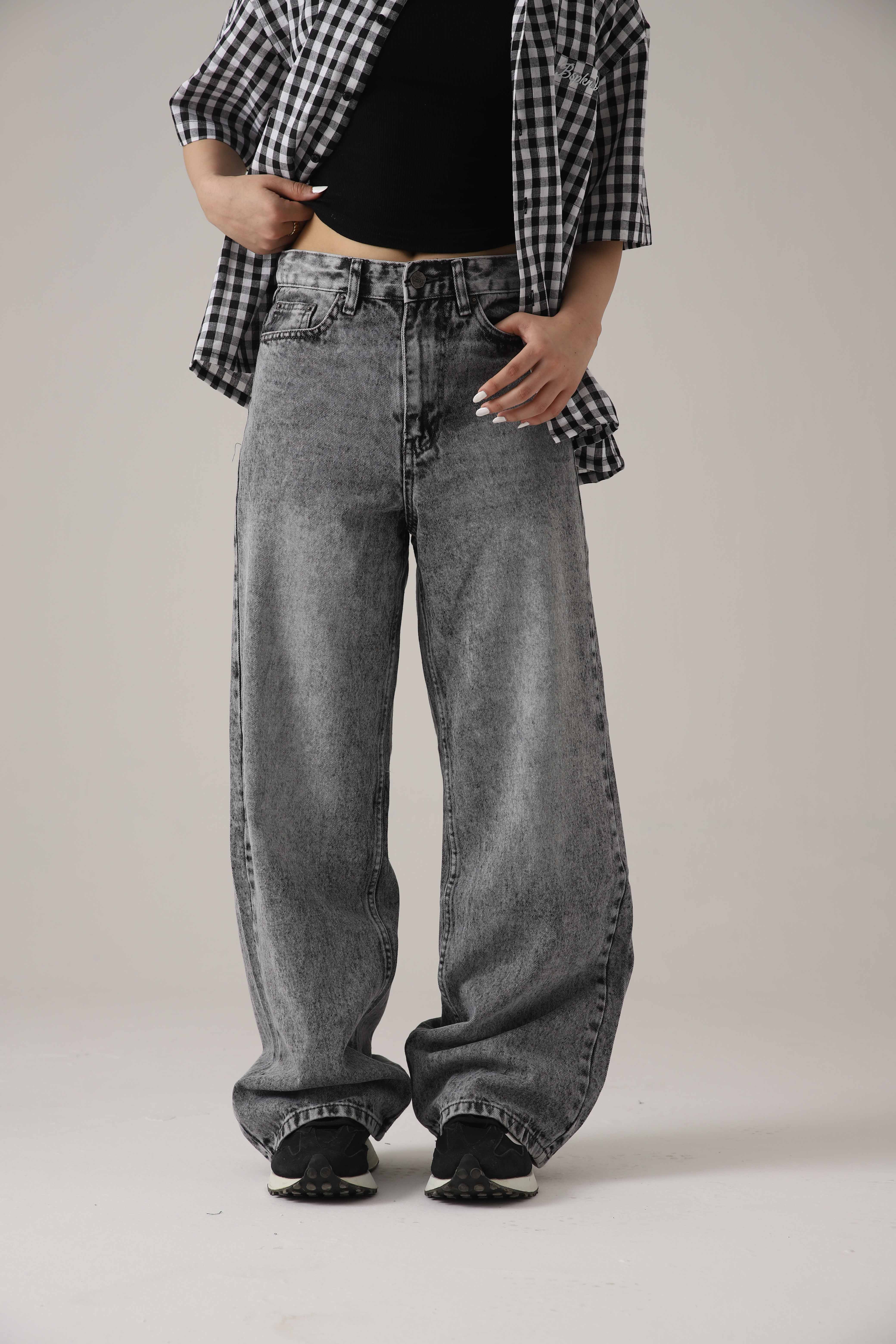 The Glitch Grey Loose Acid Denim Main image