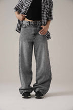 The Glitch Grey Loose Acid Denim