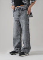 The Glitch Grey Loose Acid Denim