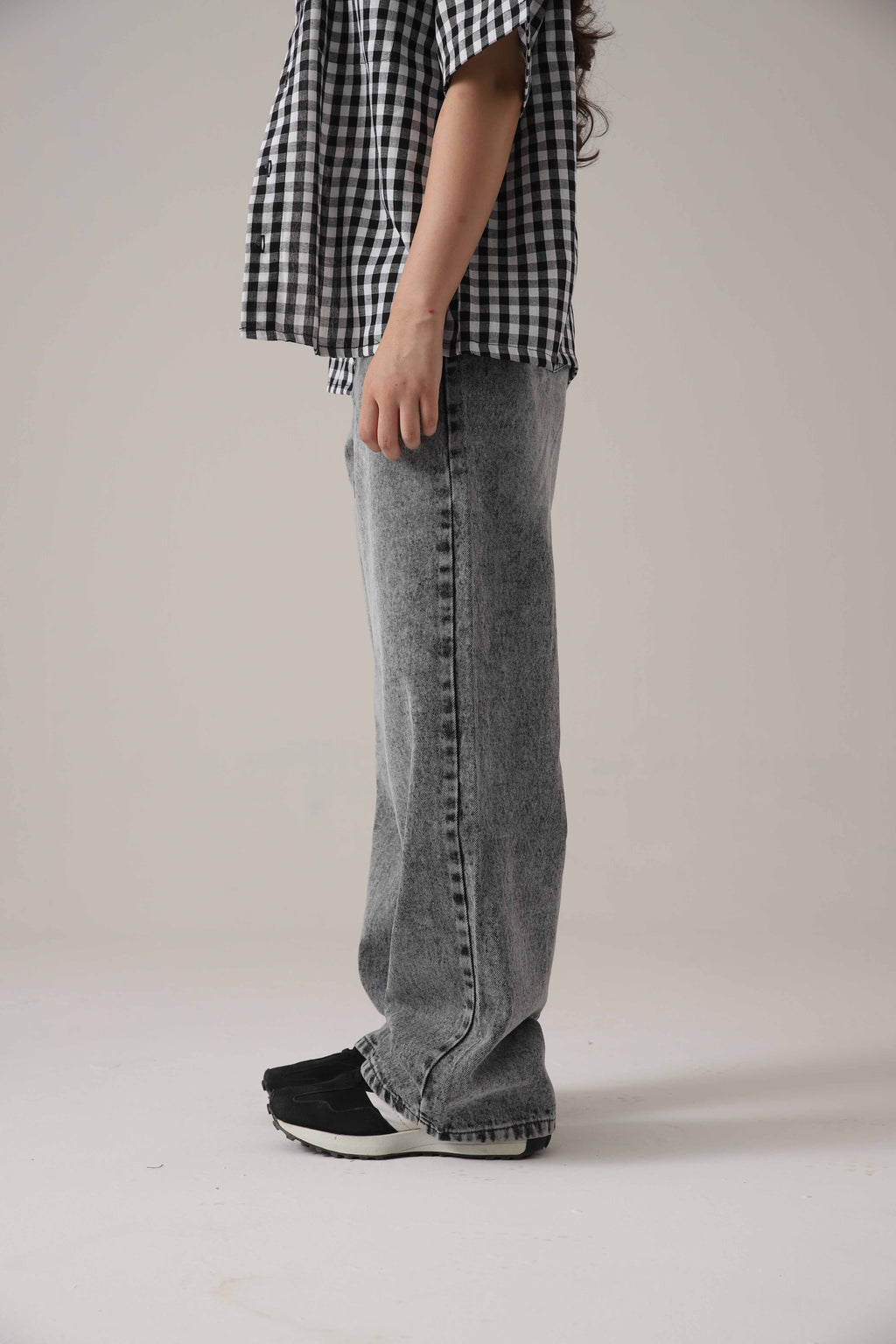 The Glitch Grey Loose Acid Denim