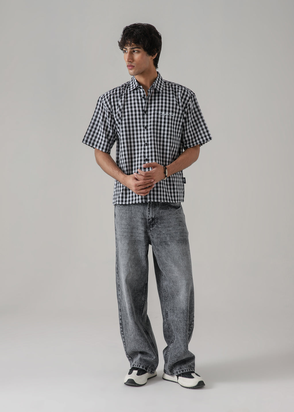 The Glitch Grey Loose Acid Denim