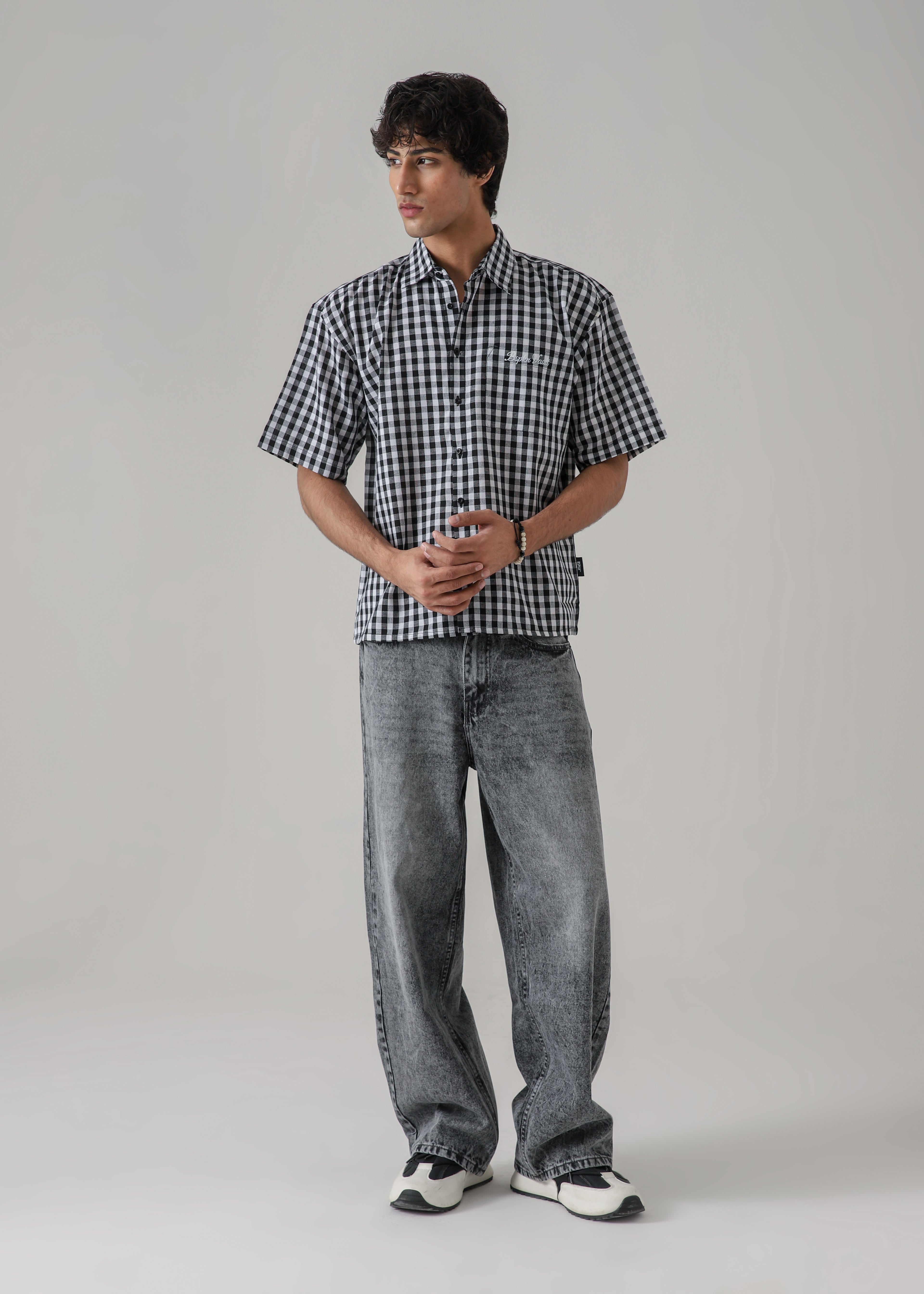 The Glitch Grey Loose Acid Denim