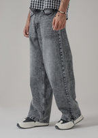 The Glitch Grey Loose Acid Denim