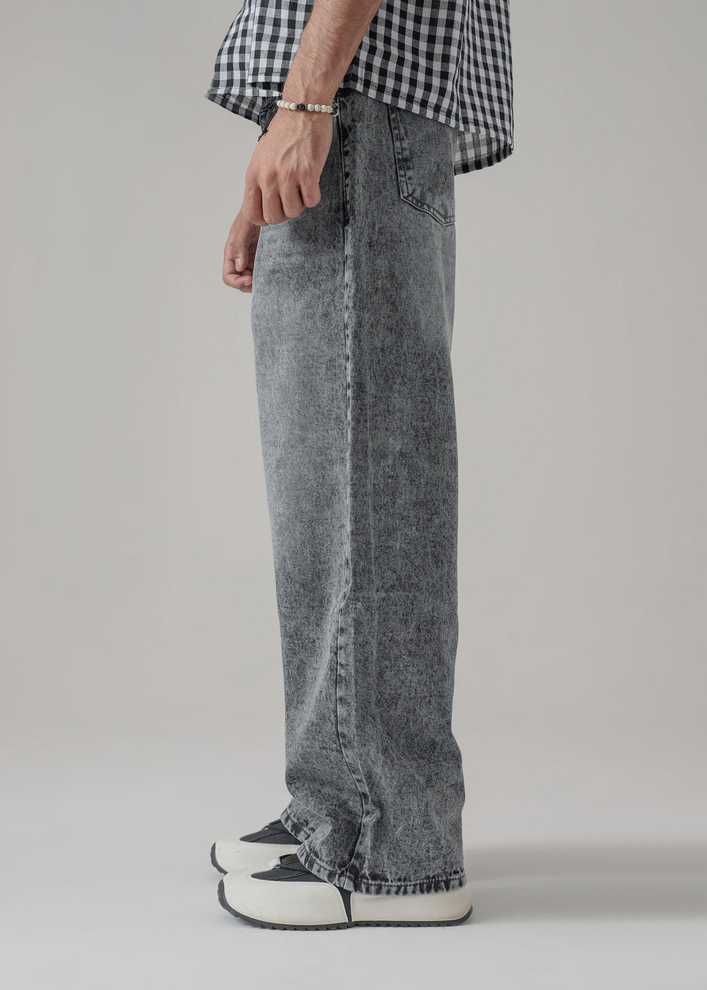 The Glitch Grey Loose Acid Denim