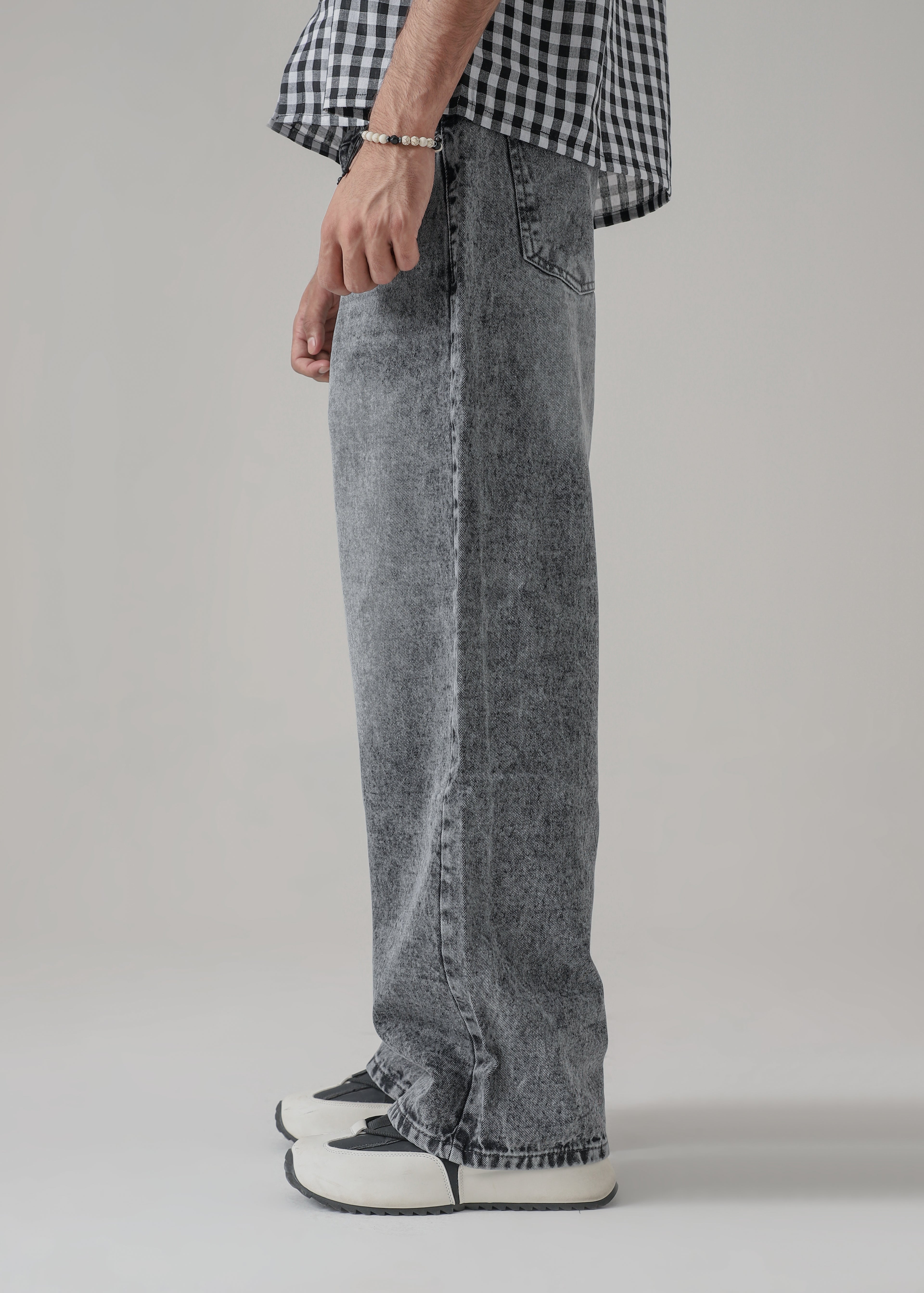 The Glitch Grey Loose Acid Denim