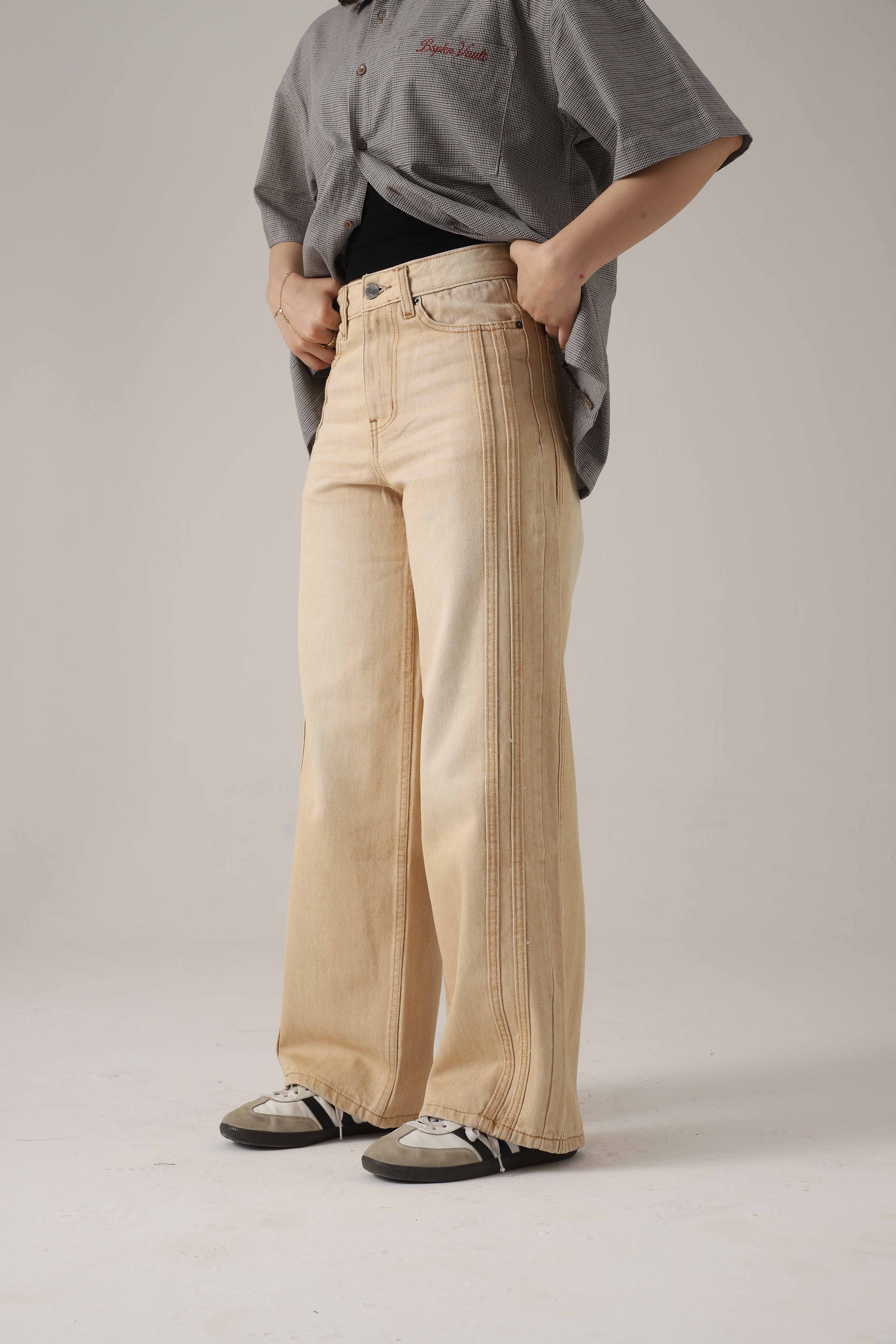 Trail Stripe Beige Loose Denim Secondary image