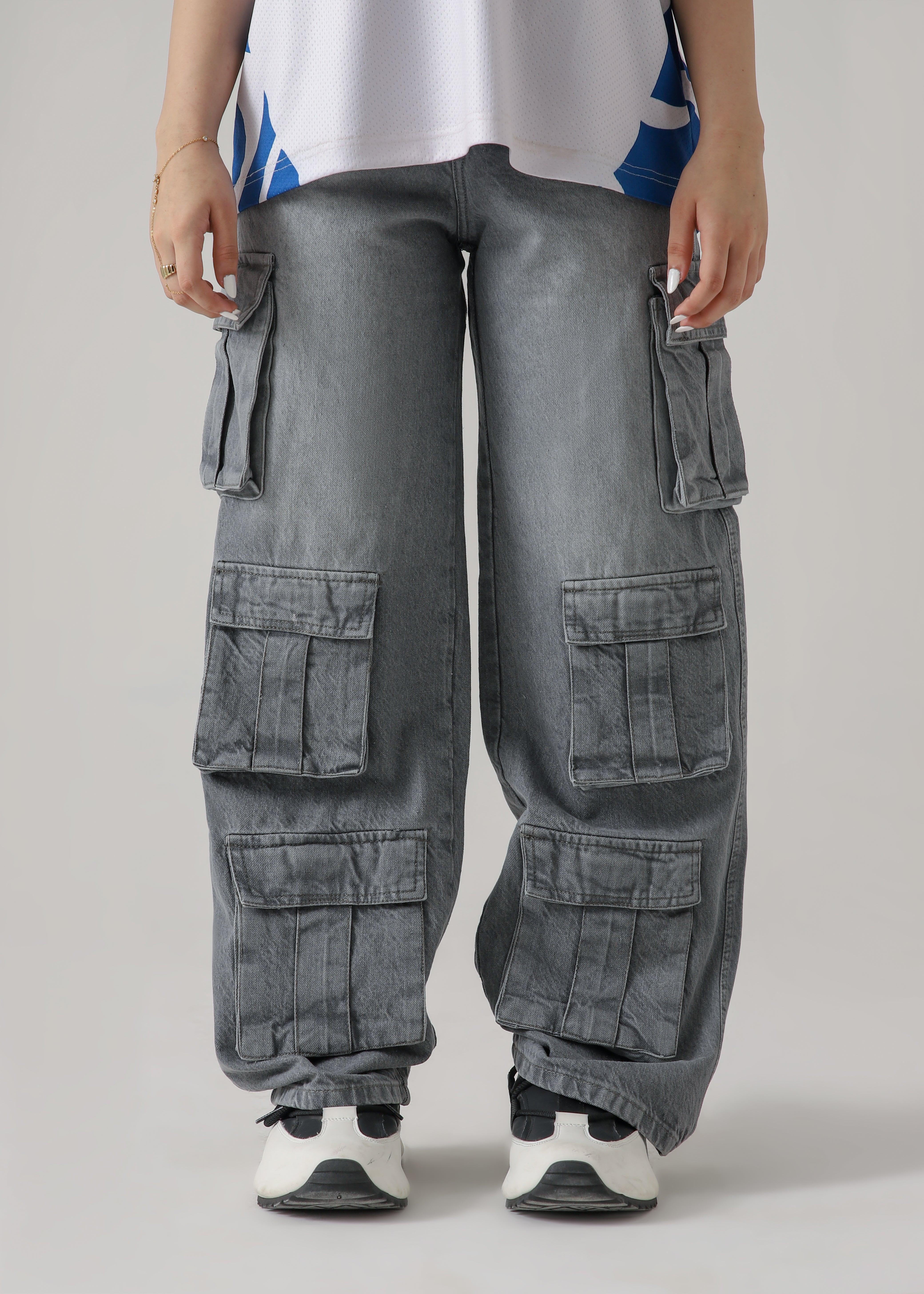 The Bunker Grey Loose Cargo Denim Main image