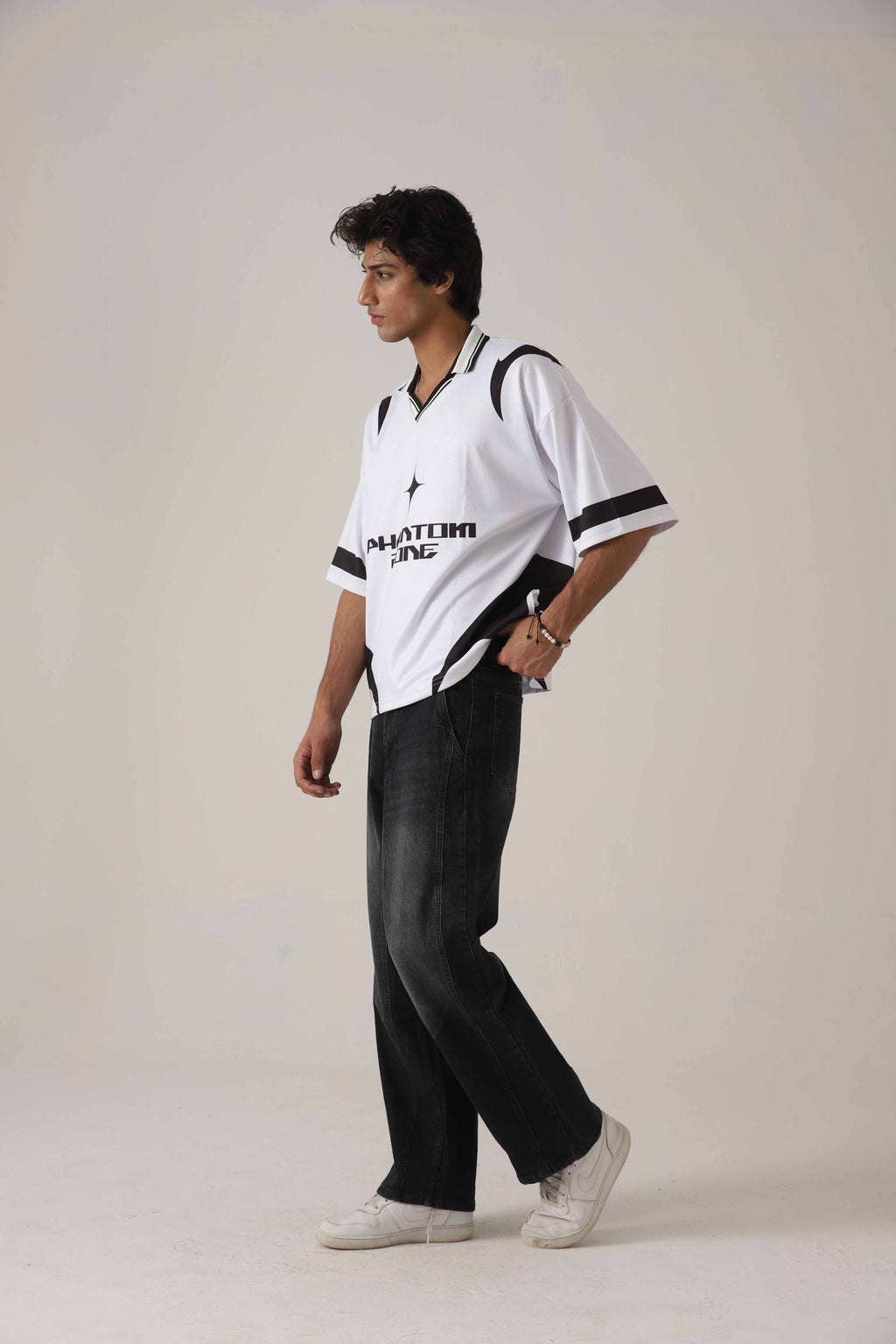 The Shadow Rail Black Loose Denim