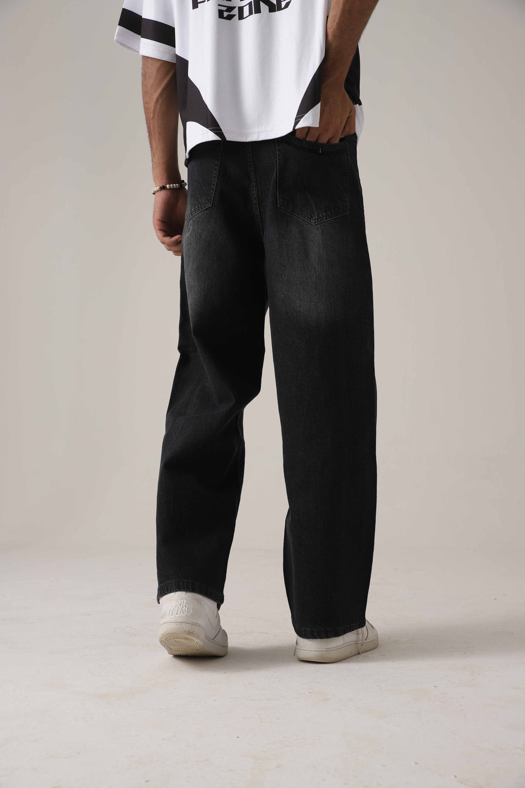 The Shadow Rail Black Loose Denim