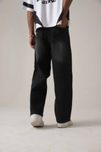 The Shadow Rail Black Loose Denim