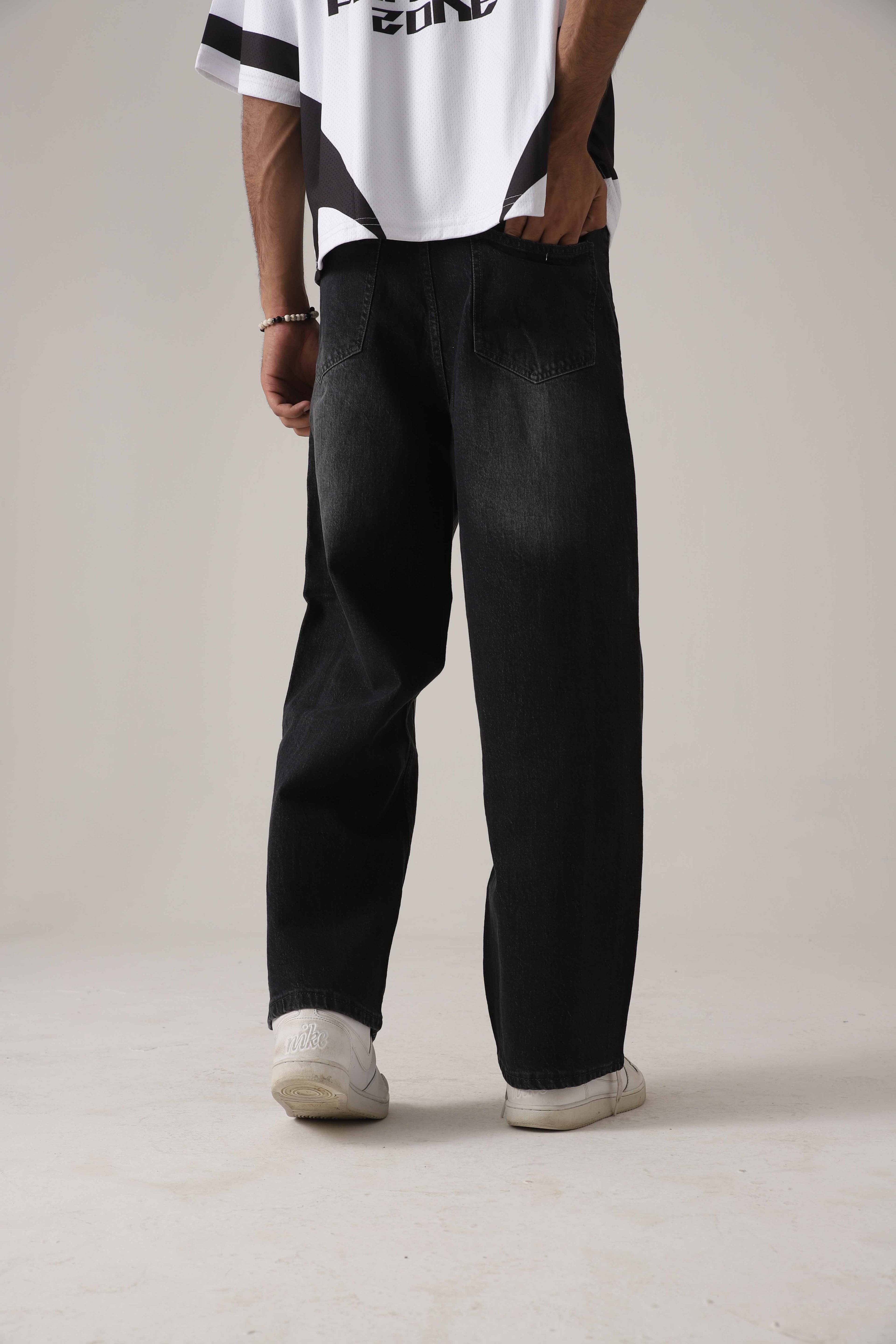The Shadow Rail Black Loose Denim