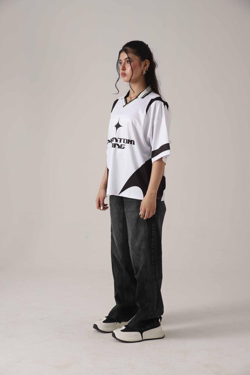 The Shadow Rail Black Loose Denim