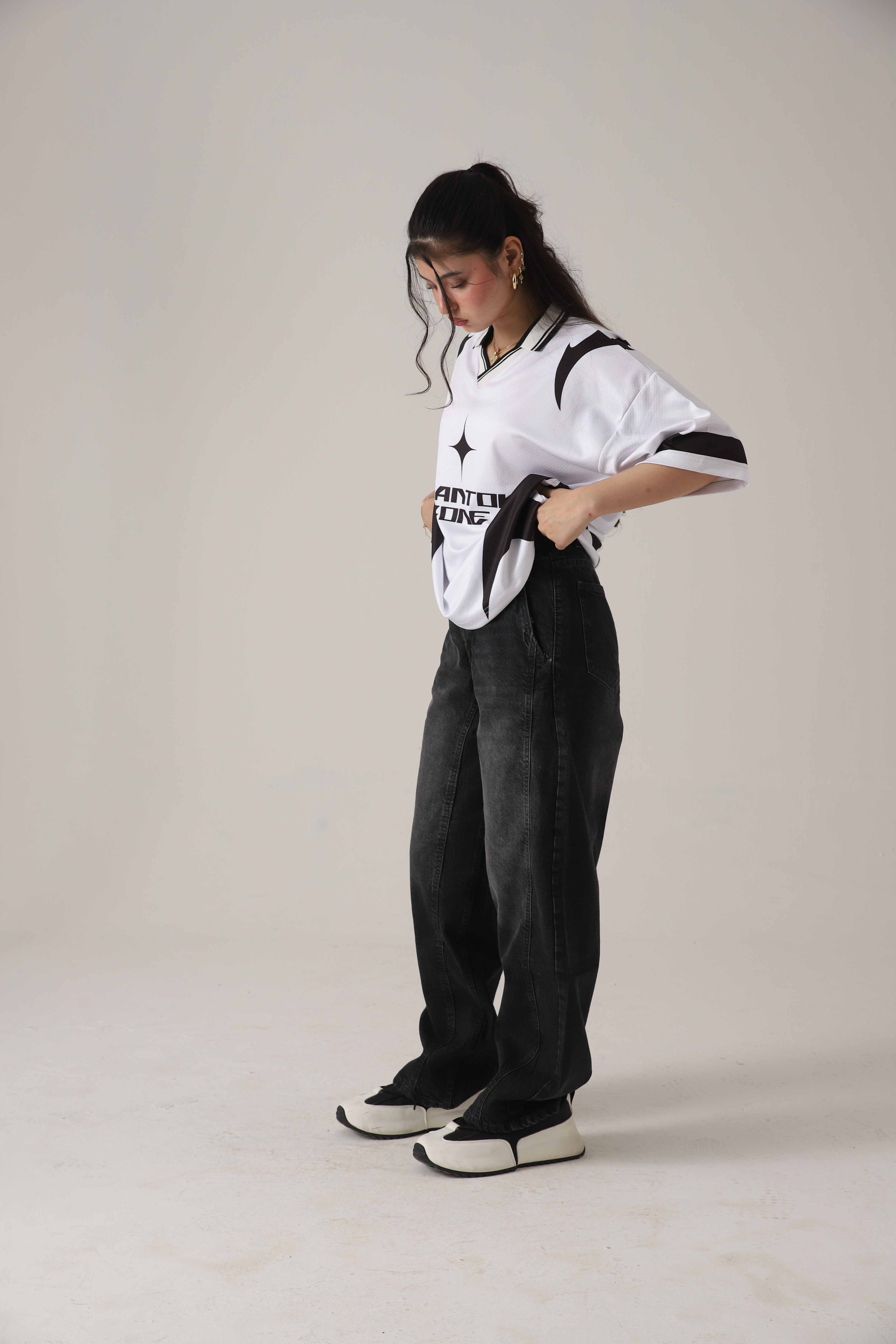 The Shadow Rail Black Loose Denim