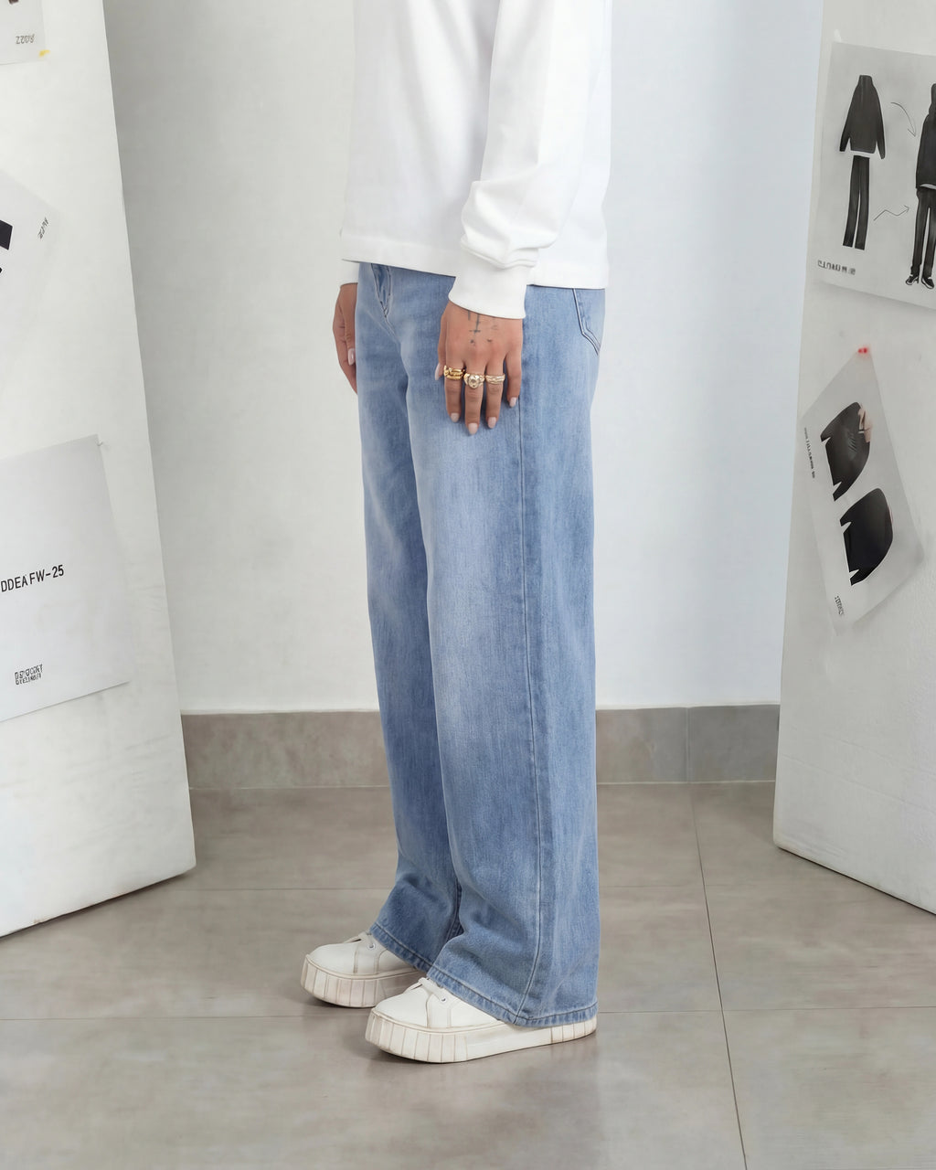 Ice-Blue Baggy Denim - Loose Fit - UNISEX
