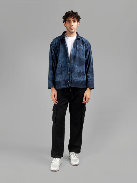 Indigo Acid Wash Denim Overshirt // UNISEX