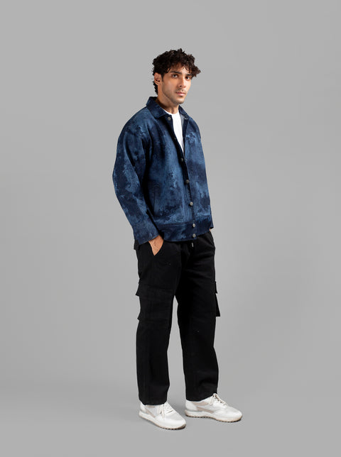 Indigo Acid Wash Denim Overshirt // UNISEX