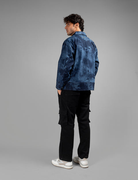 Indigo Acid Wash Denim Overshirt // UNISEX