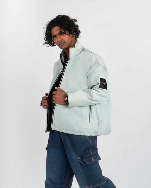 Oversized Denim Puffer Jacket