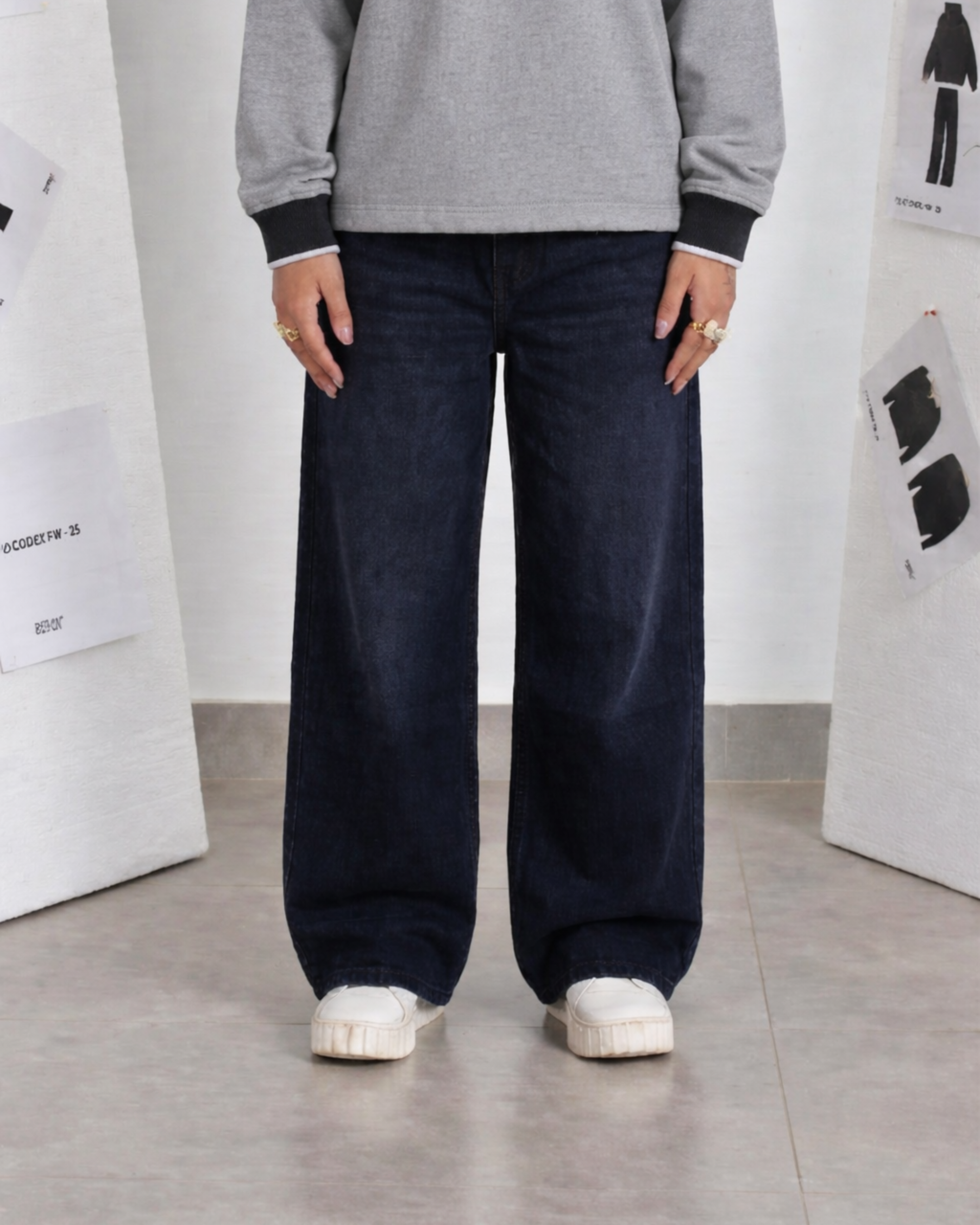 Coated Indigo Denim - Loose Fit - UNISEX