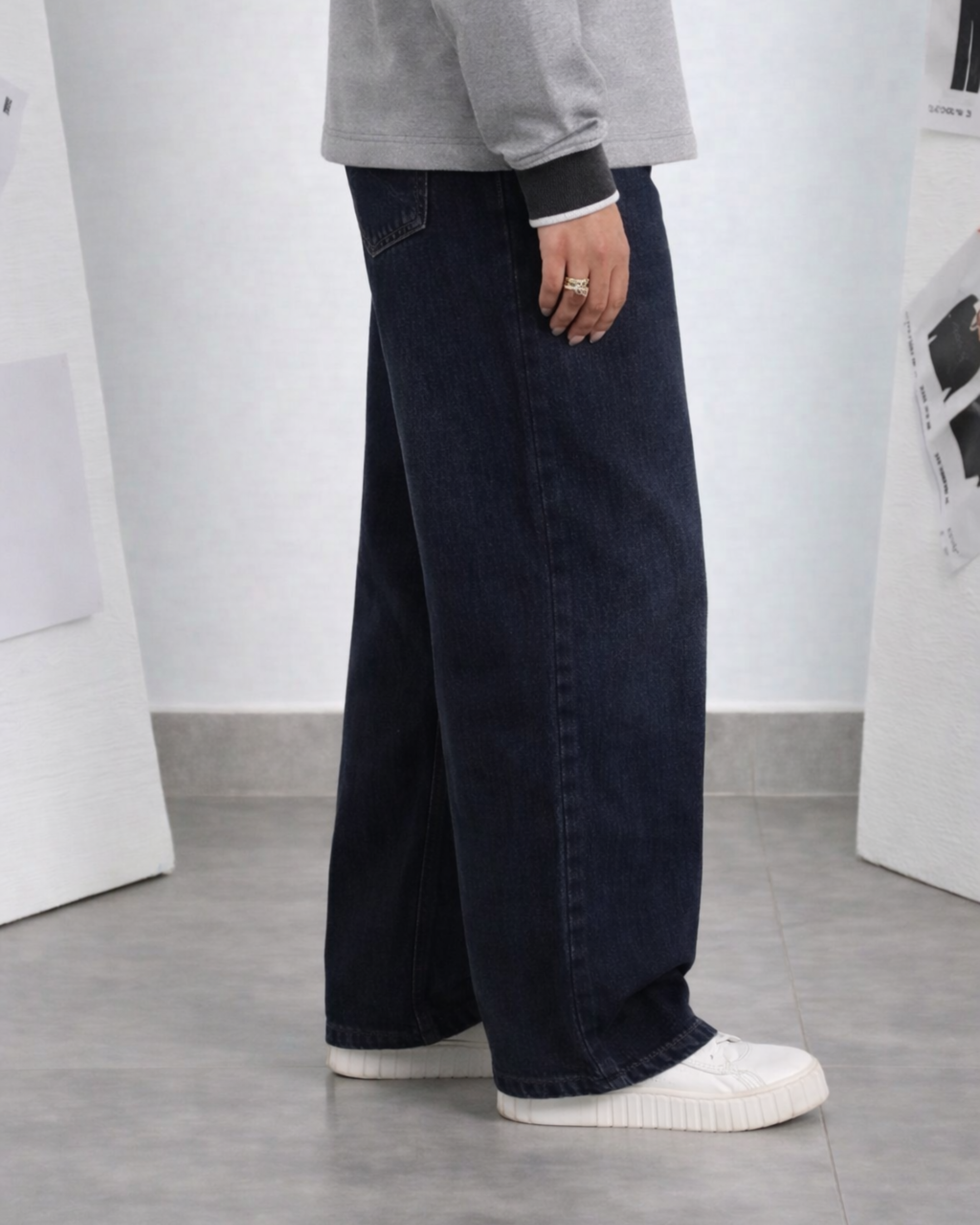 Coated Indigo Denim - Loose Fit - UNISEX