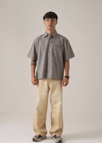 Trail Stripe Beige Loose Denim