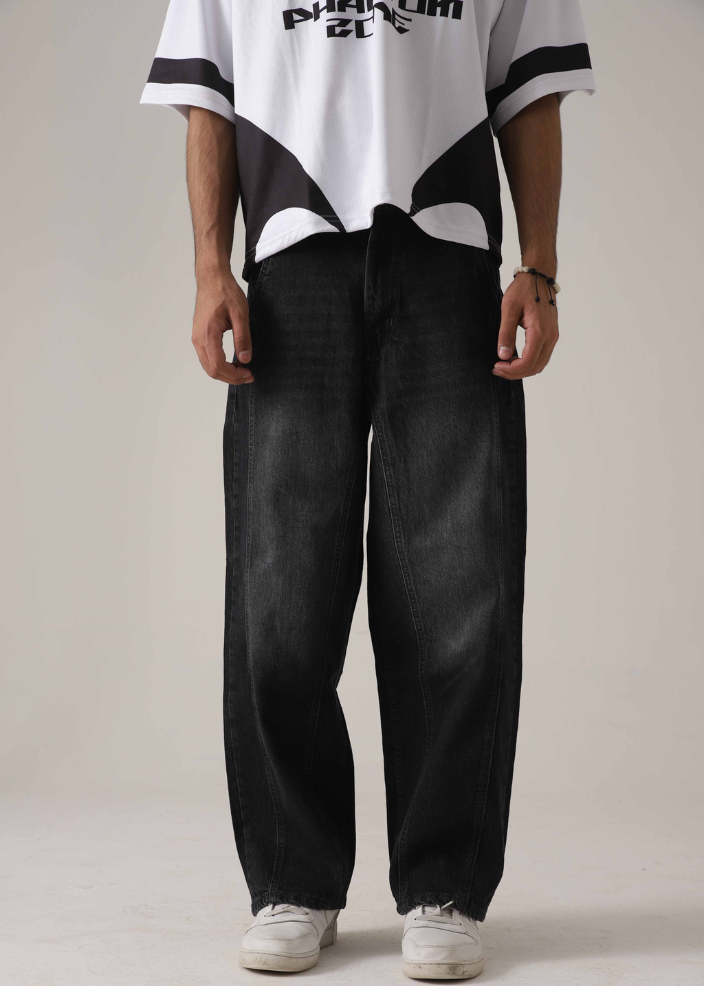 The Shadow Rail Black Loose Denim